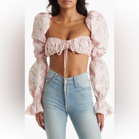 NWT House of CB Henrietta Shirred Bralette Top - Picture 2 of 15